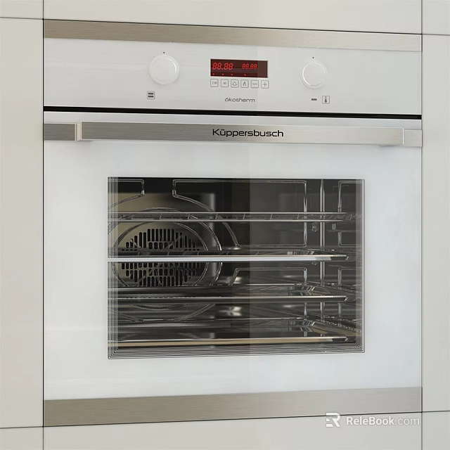 Kuppersbusch Built In Kitchen Oven With Digital Display Knobs And Interior Racks 3d model 