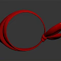 Red Bowknot Ring Shape Decorative Ornament Set With Modern Sleek Glossy Finish