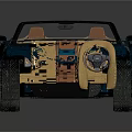 Blue Convertible Car With Open Top Tan Interior And Shiny Exterior
