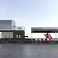 Efficient Road Facilities In Parking Layout With Lanes Signage Kiosk And Grass Area