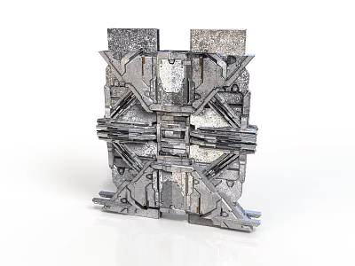 Detailed Industrial Metal Component Featuring Intricate Geometric Patterns And Textured Surfaces 3d model