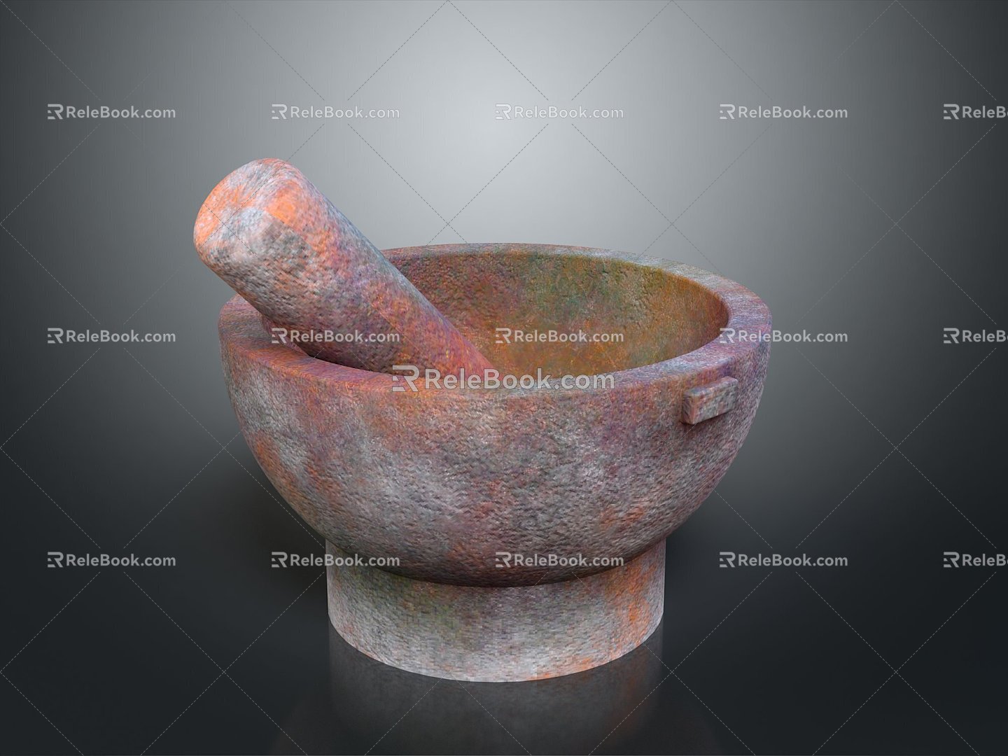 Pounding garlic garlic mortar wood garlic mortar container pestle and mortar pestle stone mortar hammer 3d model