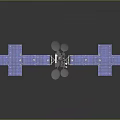 Satellite With Cross Shaped Blue Solar Panels And White Main Structure 3d model