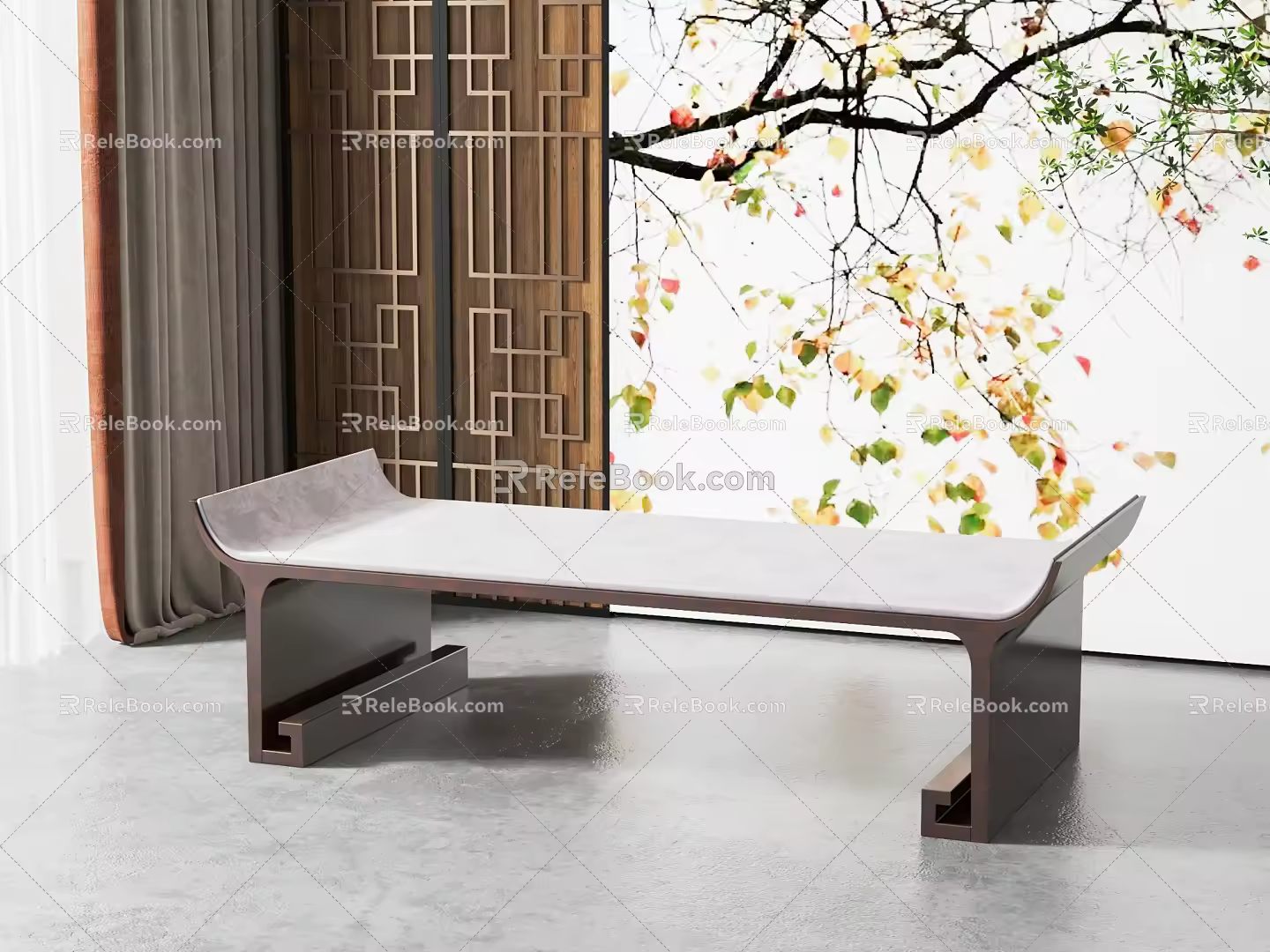 New Chinese Style Sofa Stool 3d model