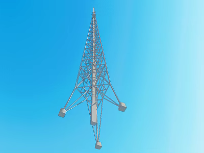 Industrial Steel Communication Tower With High Strength Metal Structure And Durable Design 3d model