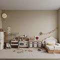 Cozy Kids Room Interior Design With Bed Toys Bookshelf Decorative Flags And Soft Rug
