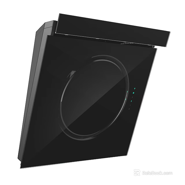 Sleek Black Kitchen Range Hood Appliance With Modern Design And Control Panel 3d model 
