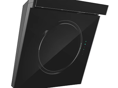 Sleek Black Kitchen Range Hood Appliance With Modern Design And Control Panel 3d model