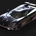 Black High Performance Supercar with Sleek Aerodynamic Body Shiny Exterior and Rear Spoiler