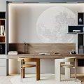 Modern desk and chair combination 3d model