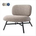 Modern Fabric Upholstered Single Chair With Black Metal Legs And Multiple Color Options