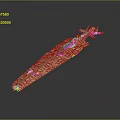 Copper Colored Aerospace Spacecraft Model With Detailed Surface Structure And Design