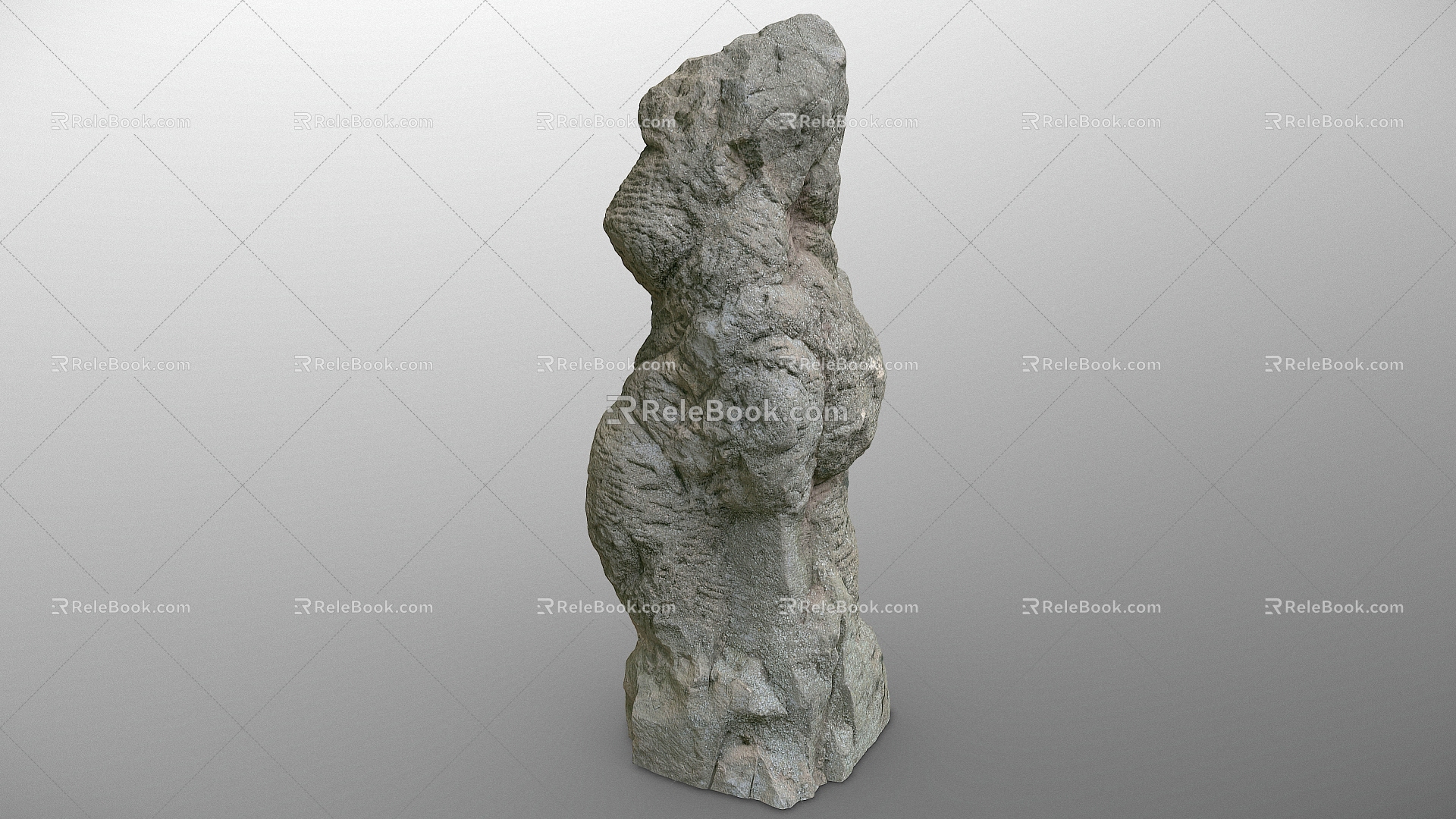 Stone Stone Block Rock Boulder Stone Pillar 3d model