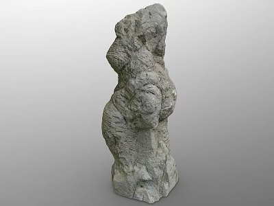 Stone Wood Sculpture Artwork With Natural Rough Texture And Irregular Shape 3d model