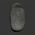 Egg Shaped Gray Geode With Purple Blue Crystal Cluster Interior On Dark Background 3d model