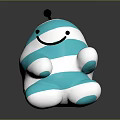 Game And Movie Character With Blue And White Striped Body Smiling Face And Black Antenna