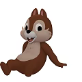 Cute Cartoon Reptile Figure With Brown Body White Belly Sitting Smiling