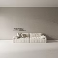 POLIFORM Beige Multi Seat Sofa With Decorative Cushions In Modern Living Room