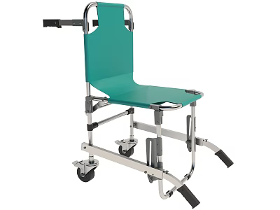 Medical Wheelchair With Green Seat Metal Frame And Wheels For Patient Use 3d model