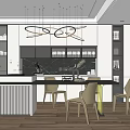 Modern Dining Table and Chair Combination 3d model