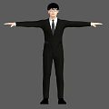 Men Suits Men with Glasses Business Wear Men Standing Men Idle Standing Bound Bones 3d model