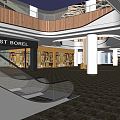 Modern Atrium Shopping Mall Atrium Shopping Mall Lobby Shopping Mall Escalator Sightseeing Elevator Atrium View 3d model