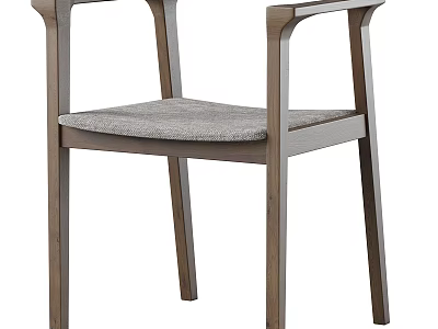 Modern Dining Chair With Wooden Frame And Soft Upholstered Fabric Seat 3d model