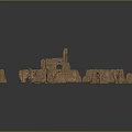 Ancient Architectural Ruin Models with Arches Walls and Bridges in Earthy Yellow on Gray Background