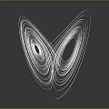 Abstract Symmetric White Spiral Lines Forming Butterfly Shape On Gray Background With Reflection