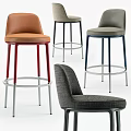 Modern Upholstered Bar Stools With Multicolored Legs And Assorted Seat Colors 3d model