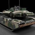 Modern Military Main Battle Tank With Camouflage Paint Long Barrel And Turret Equipment