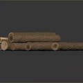 Several Brown Wooden Sticks With Textured Surface And Smooth Finish On Dark Background