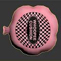 Pink Round Whoopee Cushion With Black And White Checkerboard Pattern