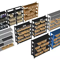 Shelf Express Shelf Lifting Shelf Storage Rack Paper Box Paint 3d model