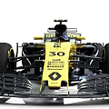 Sleek Renault F1 Race Car With Yellow And Black Aerodynamic Bodywork And Wheels