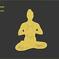 Woman Practicing Yoga In Cross Legged Pose With Namaste Hands Wearing Sportswear Against Gray Background