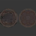 Two Brown Ornate Coasters With Intricate Carved Circular And Polygonal Patterns