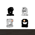 Professional Stage Moving Head Lights In Black And White Fixtures Design