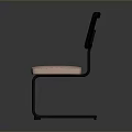 Modern Single Chair With Black Frame Woven Backrest And Pink Padded Seat