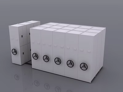 Laboratory Modular White Cabinets With Circular Knobs And Multiple Storage Compartments 3d model