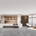 Modern Front Desk Company Reception Front Desk Negotiation Area 3d model