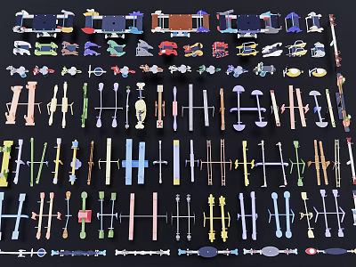 Colorful Playground Equipment With Various Kids Outdoor Play Structures And Designs 3d model