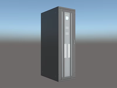 Industrial Equipment Vertical Black Enclosure With Control Panel And Digital 3d model