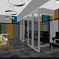 Kindergarten Indoor Activity Space With Pianos Glass Partitions And Comfortable Sofa Area
