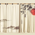 Door Curtain Gauze Curtain Kitchen Curtain 3d model