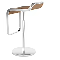 Modern Bar Stool With Black Seat Metal Frame Adjustable Height Round Base 3d model