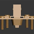 Golden Metal Hinge Component With Shiny Surface And Fixed Screws Structure 3d model