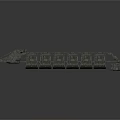 Detailed Sci-Fi Spaceship 3D Model Showcasing Modular Metallic Structure And Sections 3d model