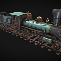 Cartoon Train Train Steam Train Coal Train Transport Train 3d model