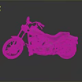 Vintage Style Motorcycle With Pink Chrome Accents Black Leather Seat And Shiny Engine Details